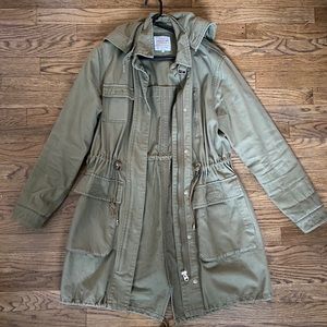 Zara Olive Fish Tail Parka